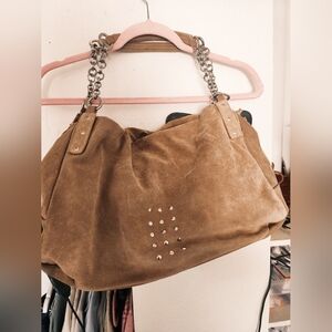 WOMEN'S Y2K GENUINE SUEDE SHOULDER BAG - BEIGE